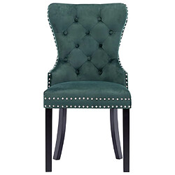 Avis Decoshop26 Lot de 2 chaises de salle à manger cuisine design classique velours vert foncé CDS021085