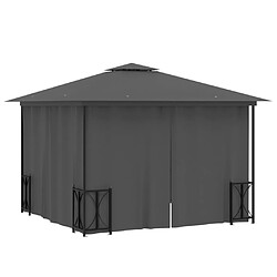 Avis vidaXL Tonnelle avec parois et toit double 3x3 m Anthracite