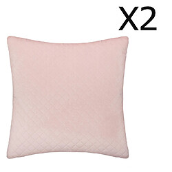 Pegane Lot de 2 Coussins rose en velours - 40 x 40 cm