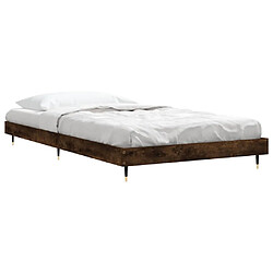 Avis vidaXL Cadre de lit sans matelas chêne fumé 100x200 cm bois ingénierie