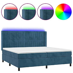 Sommier à lattes,Cadre à lattes de lit pour Adulte matelas et LED Bleu foncé 200x200 cm -MN56053