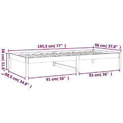 vidaXL Lit de jour sans matelas 90x190 cm bois de pin massif pas cher