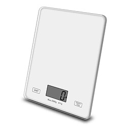 Wewoo Balance pour cuisine Mini petite électronique numérique de 5 kg / 1 g blanc pas cher