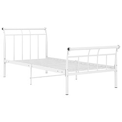 Maison Chic Lit adulte - Lit simple Cadre de lit,Structure du lit Contemporain Blanc Métal 100x200 cm -MN70807