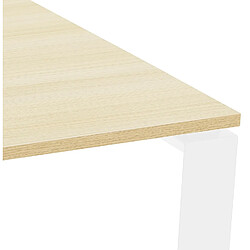 Acheter Alterego Table de réunion / bureau bench 'BAKUS SQUARE' en bois finition naturelle et métal blanc - 140x140 cm