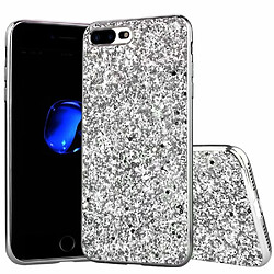 Coque en TPU paillettes scintillantes galvanoplastie argent pour votre Apple iPhone SE (2nd Generation)/8/7