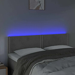 Avis Maison Chic Tête de lit moderne à LED lumineuse pour chambre - Décoration de lit Gris clair 144x5x78/88 cm Velours -MN27357