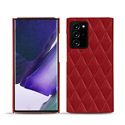 Coque cuir Samsung Galaxy Note20 Ultra - Coque arrière - Rouge - Couture ( Nappa - Pantone #d50032 ) - NOREVE