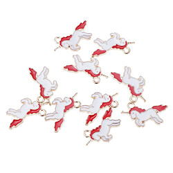 Avis 10 pièces charmes de licorne découvertes pendentif perles fabrication de bijoux artisanat rouge