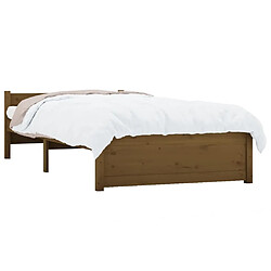 Avis vidaXL Cadre de lit sans matelas marron miel bois massif 90x190 cm