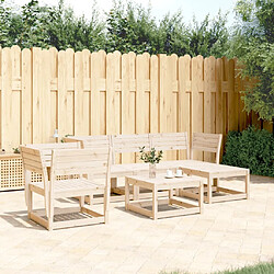 Maison Chic Salon de jardin 5 pcs | Ensemble de Table et chaises | Mobilier d'Extérieur bois massif de pin -GKD21821