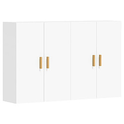 Maison Chic Lot de 2 Armoires murales,Meuble de Rangement,Armoire Suspendue blanc bois d'ingénierie -MN72341