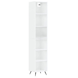 vidaXL Buffet haut Blanc brillant 34,5x32,5x180 cm Bois d'ingénierie