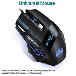 Universal Souris de jeu 3200dpi 7 boutons RVB Flux LED optique USB Wired Mouse PC Desktop pas cher