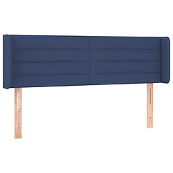 Maison Chic Tête de lit scandinave avec oreilles,meuble de chambre Bleu 147x16x78/88 cm Tissu -MN65227