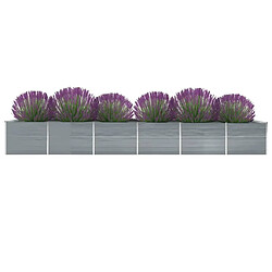 vidaXL Lit surélevé de jardin Acier galvanisé 600x80x77 cm Gris