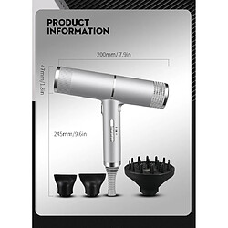 Universal Sèche-cheveux à sec puissant en T 1200W Thermostat à sec rapide 3 boutons de soufflage avec flocons de neige indépendants(Argent) pas cher