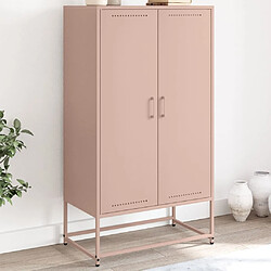 vidaXL Buffet haut rose 68,5x38,5x123,5 cm acier