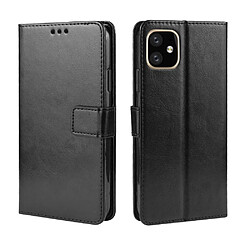 Wewoo Housse Coque en cuir à rabat horizontal Retro Crazy Horse Texture pour Apple iPhone 11 Pro Max de 6,5 poucesavec support et logements cartes et cadre photo Noir