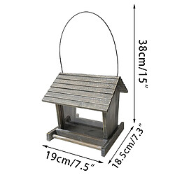 Avis Universal Éleveur d'oiseaux Décoration de cour en bois Distributeur d'aliments pour oiseaux sauvages Maison d'oiseaux en bois avec toit Décoration de cour familiale