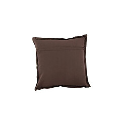 Thedecofactory CHARME - Coussin en coton déhoussable imprimé fleurs et feuilles marron 38x38