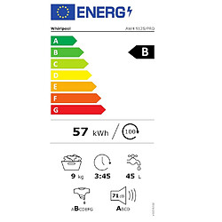 Lave-linge hublot 60cm 1200 tours/min - AWH912S/PRO - WHIRLPOOL