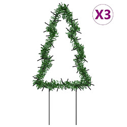 vidaXL Décoration lumineuse arbre de Noël piquets 3 pcs 50 LED 30 cm