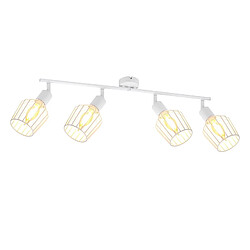 NETTLIFE 4 Spots de Plafond E14 - métal, lampe de couloir industrielle pivotante à 350°, applique murale pour couloir et salon,blanc