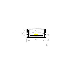 Ledkia Profilé Aluminium en Saillie pour Ruban LED jusqu'à 8 mm 2 m pas cher