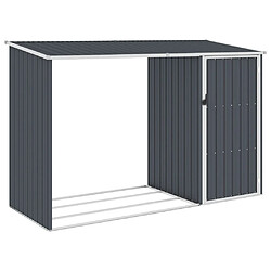 Helloshop26 Abri à bois de jardin 245 x 98 x 159 cm acier galvanisé anthracite 02_0022396