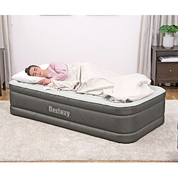 Matelas Gonflable Bestway Tough Guard 191x97x46cm Pompe de Gonflage Intégrée|Supporte Jusqu'à 180Kg|Taille Twin|Sac de Rangement