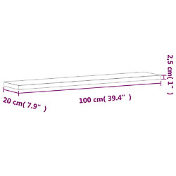 vidaXL Étagère murale 100x20x2,5 cm bois massif de hêtre pas cher