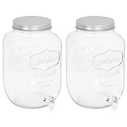 vidaXL Distributeurs de boissons 2 pcs 8050 ml Verre