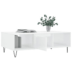 Acheter Maison Chic Table basse,Table Console Table d'appoint, Table pour salon blanc brillant 104x60x35 cm bois d'ingénierie -MN65666