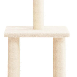 Helloshop26 Arbre à chat meuble tour grimper jouet grattage grattoir escalade plateforme avec griffoirs en sisal 85,5 cm crème 02_0022530