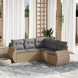 Maison Chic Salon de jardin avec coussins 5 pcs | Ensemble de Table et chaises | Mobilier d'Extérieur beige résine tressée -GKD71465