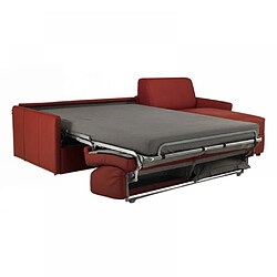 Avis Inside 75 Canapé d'angle SUN convertible EXPRESS 120cm cuir vachette bordeaux matelas épaisseur 16cm