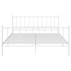 Acheter Maison Chic Lit adulte - Lit simple Cadre de lit,Structure du lit Contemporain Blanc Métal 200x200 cm -MN90118