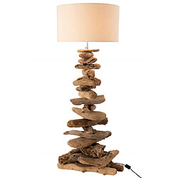 Dansmamaison Lampe + Abat-Jour Bois Flotte Naturel/Beige Medium