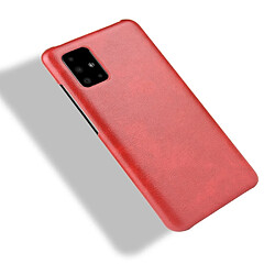 Wewoo Coque Pour Galaxy A51 Shockproof Litchi Texture PC + PU Case Rouge pas cher