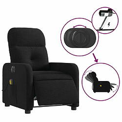 Maison Chic Fauteuil Relax pour salon, Fauteuil de massage inclinable électrique Noir Tissu -GKD41717 pas cher