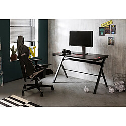 Pegane Bureau d'ordinateur / table de jeu coloris noir en métal + LED - Longueur 120 x Hauteur 73 x Profondeur 60 cm pas cher