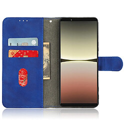 Etui en PU fermoir magnétique avec support et sangle pour votre Sony Xperia 5 IV 5G - bleu