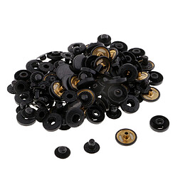 30 jeux attaches métalliques boutons pression rivets pour artisanat cuir noir