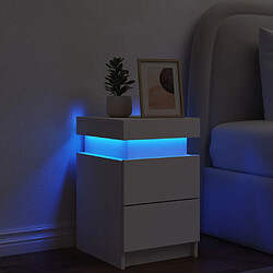 Avis vidaXL Table de chevet avec lumières LED blanc 35x39x55 cm