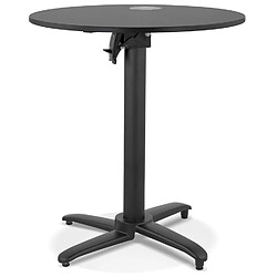 Avis Alterego Table de terrasse pliable 'NOCTALI' ronde noire - Ø 68 cm