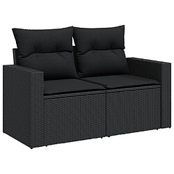 Avis vidaXL Salon de jardin 8 pcs avec coussins noir résine tressée