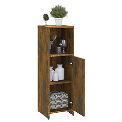 Maison Chic Armoire de bain,Meuble de rangement de salle de bain,Meuble haut Chêne fumé 30x30x95 cm Bois d'ingénierie -GKD314889 pas cher