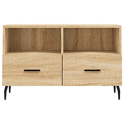 Maison Chic Meuble TV scandinave - Banc TV pour salon Chêne sonoma 80x36x50 cm Bois d'ingénierie -MN15908 pas cher