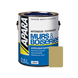 Apara Peinture intérieure couleur, acrylique satinée-2.5 litres-Seigle